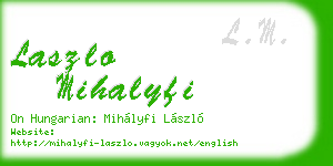 laszlo mihalyfi business card
